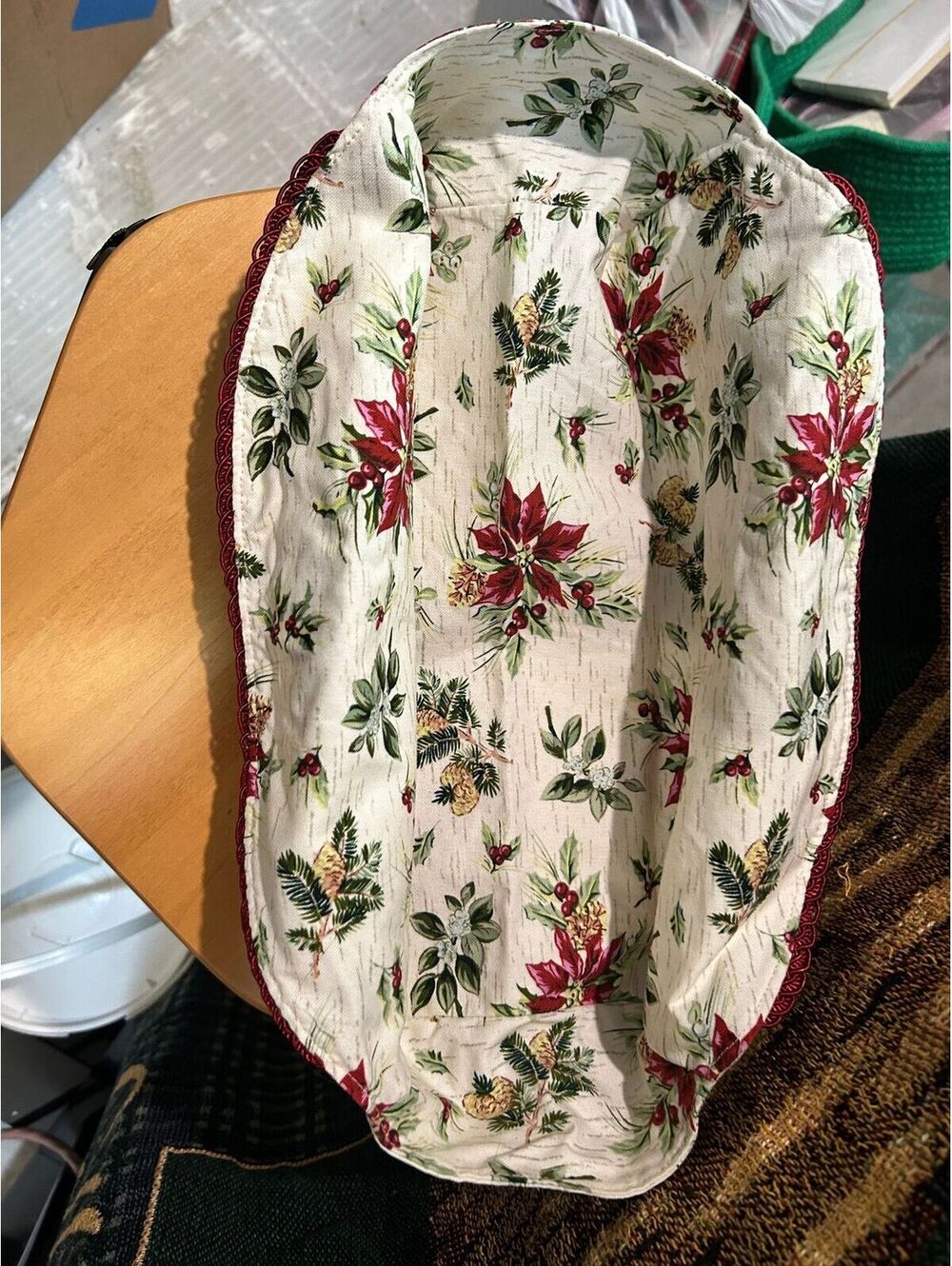 Longaberger Bread liner holiday botanical Christmas